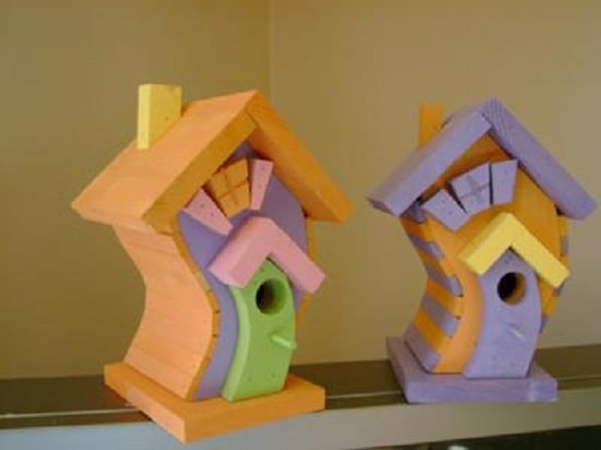 Two Crooked Birdhouses