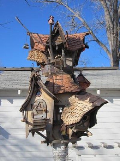 large crooked birdhouse